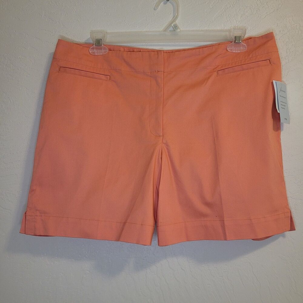 J H Collectibles Women's Size 16 Peach Cotton Stretch Shorts Relaxed Leg NWT